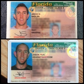 Jason's Driver's License Before and After (Used with permission from jasonsadler.com)