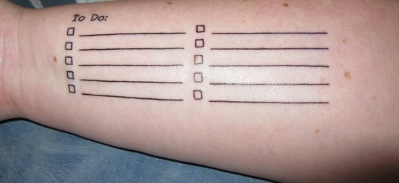My "To Do" List: Yay for functional tattoos! by robstephaustralia from Flickr (Creative Commons License)