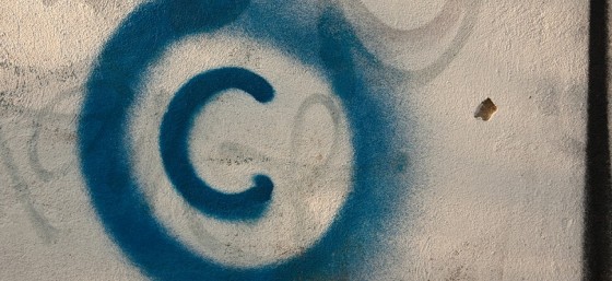 Large Copyright Graffiti Sign on Cream Colored Wall by Horia Varlan from Flickr (Creative Commons License)