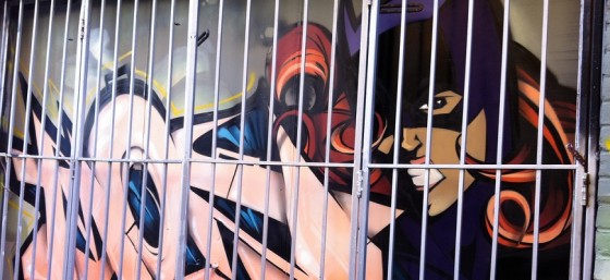 Batgirl on Jersey Ave. (behind bars) by margonaut from Flickr (Creative Commons License)